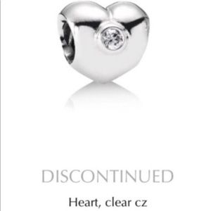Authentic Pandora Heart Clear Cz Charm 